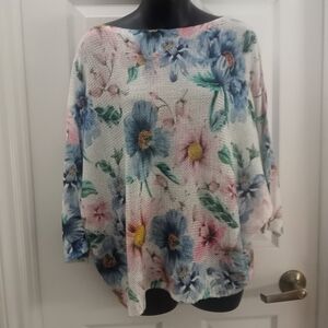 2$add on, Floral Women's Top - Blue, Pink, Yellow